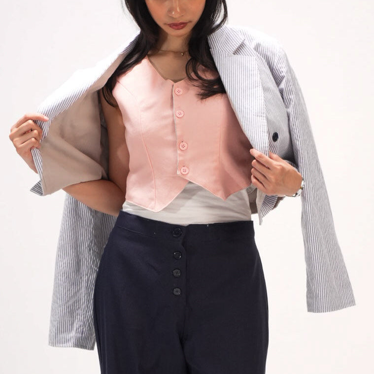 Reversible Cropped Blazer Jacket