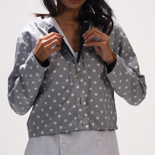 Reversible Long-Sleeve Button-Up Jacket