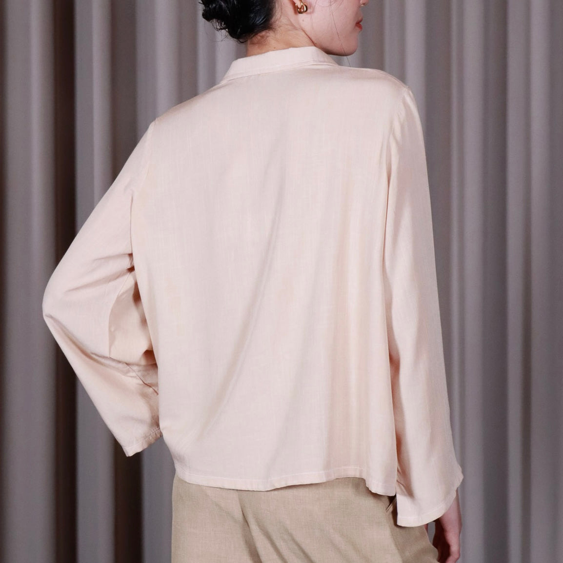 Oversized Long- Sleeve Polo Shirt