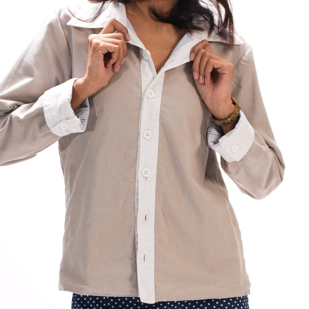 Reversible Long-Sleeve Button-up