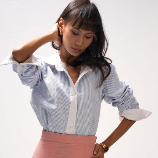 Reversible Long-Sleeve Button-up
