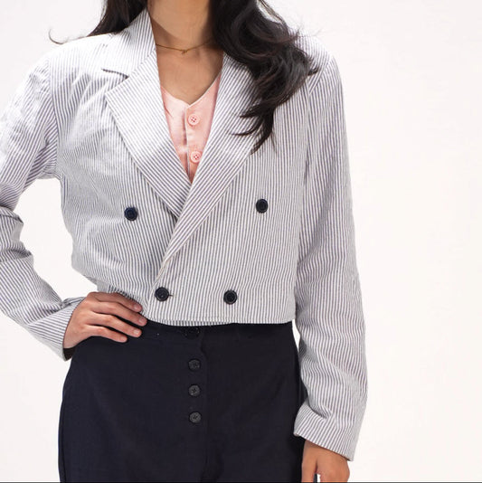 Reversible Cropped Blazer Jacket