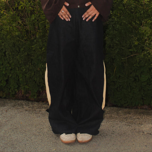 Wide Leg Pants with Peek-a-boo Pleats