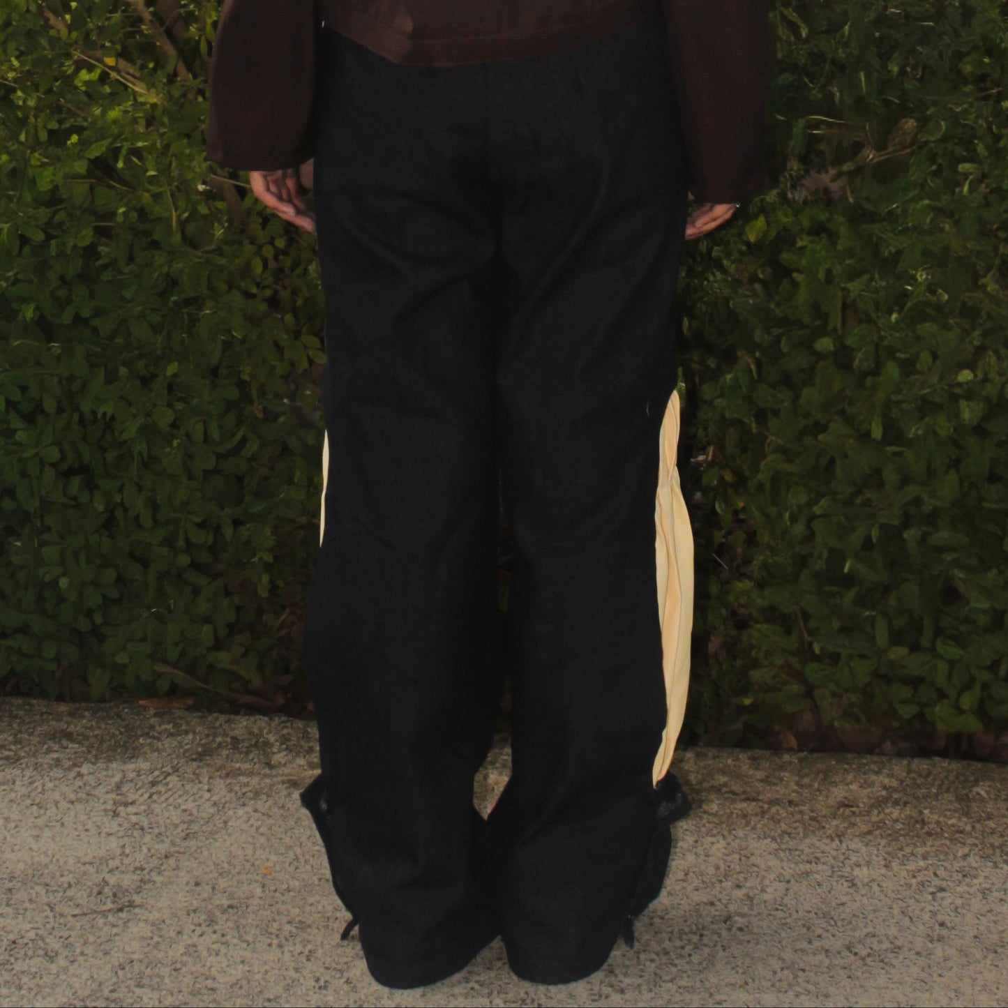 Wide Leg Pants with Peek-a-boo Pleats