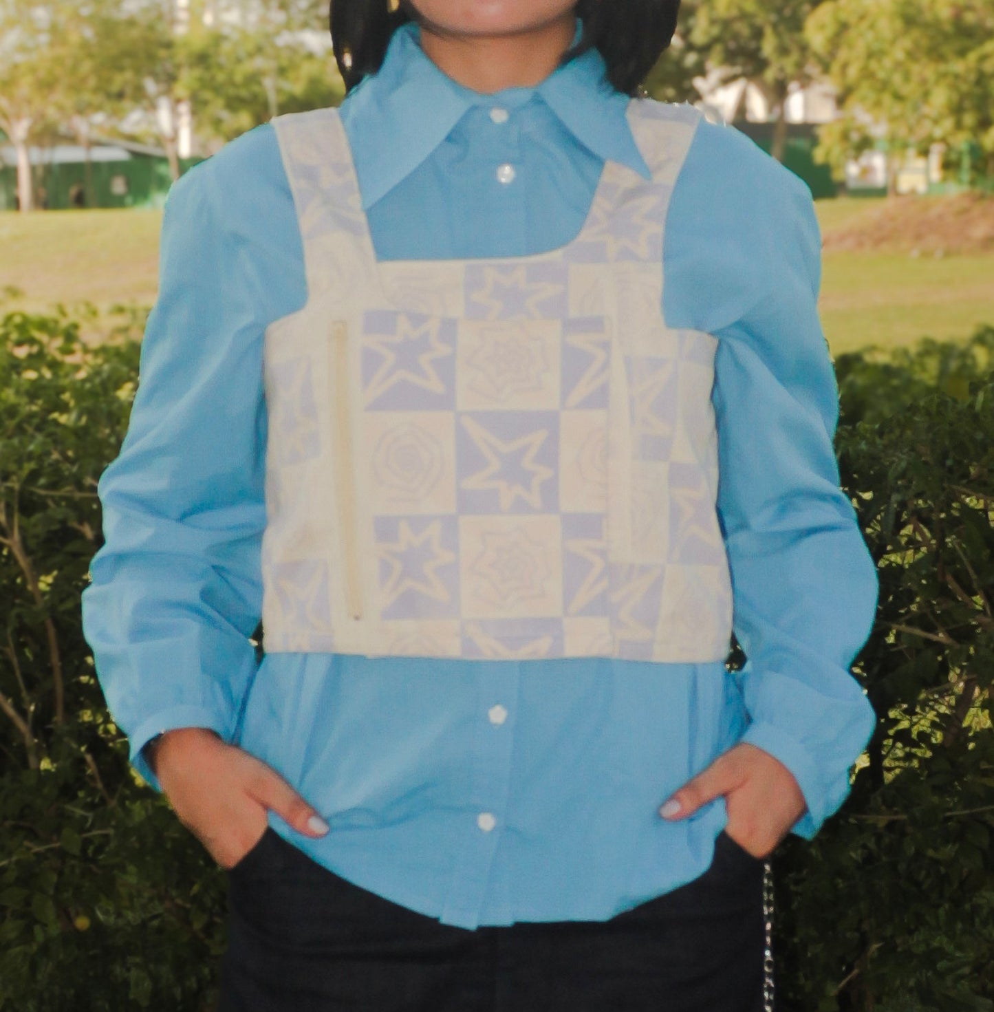 Button Down Shirt with Vest