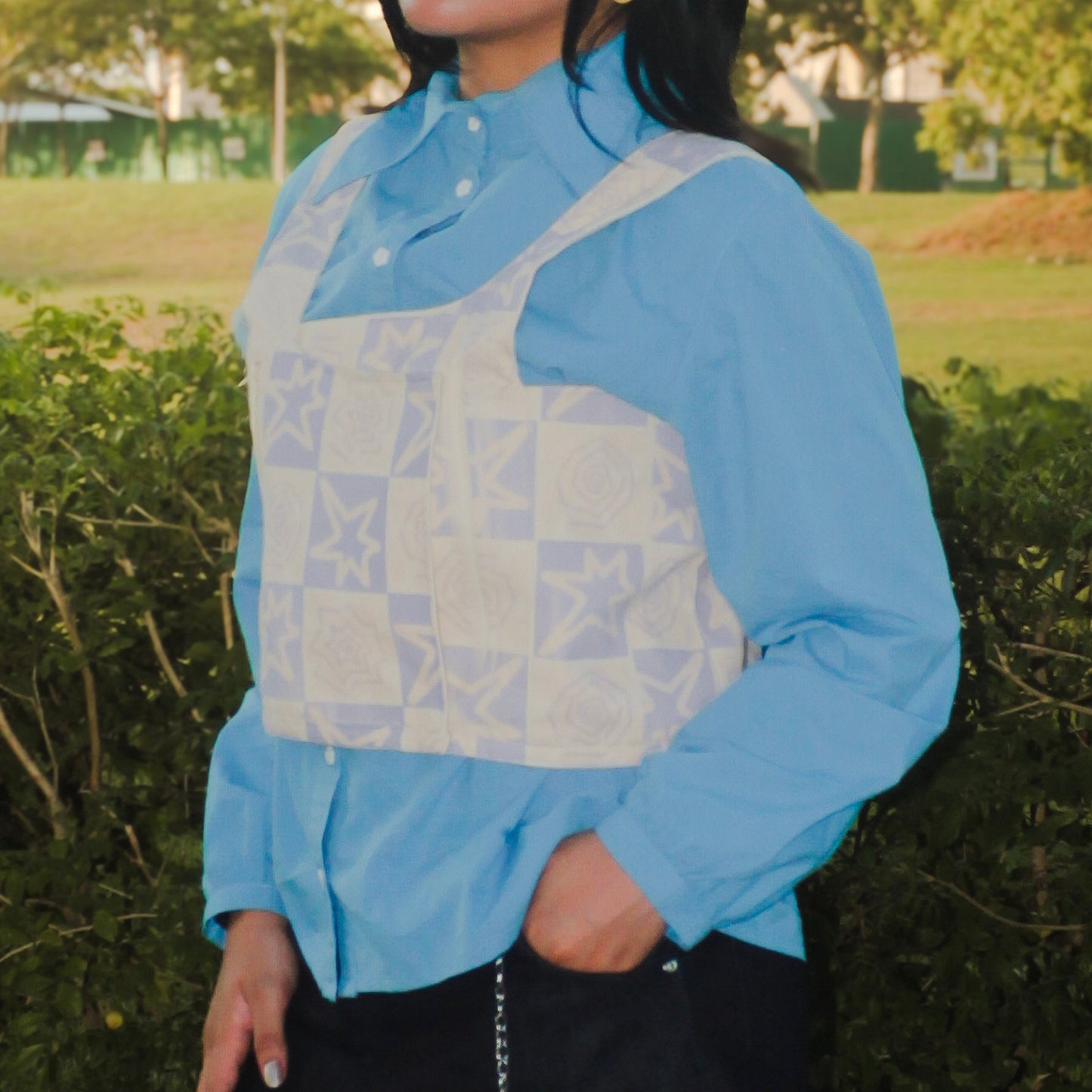 Button Down Shirt with Vest