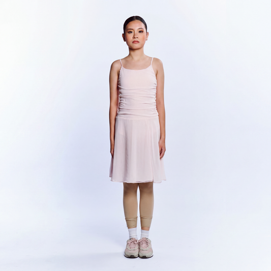 Sleeveless Gathered Leotard Dress