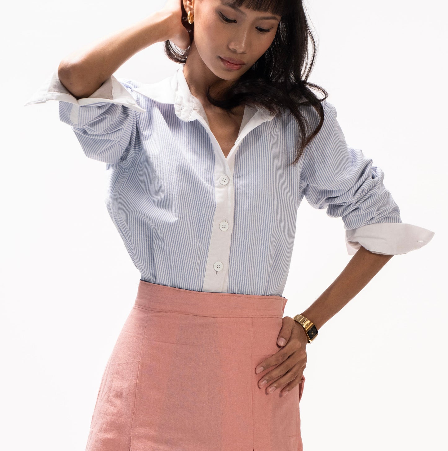 Reversible Long-Sleeve Button-up