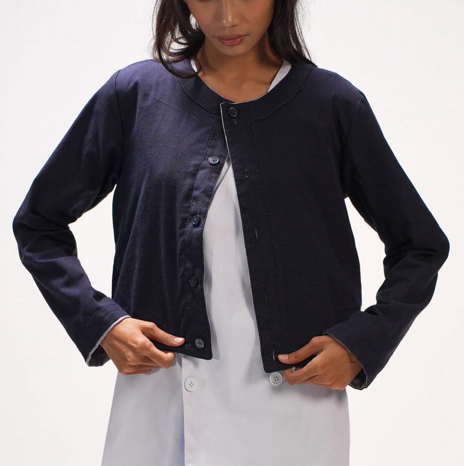 Reversible Long-Sleeve Button-Up Jacket