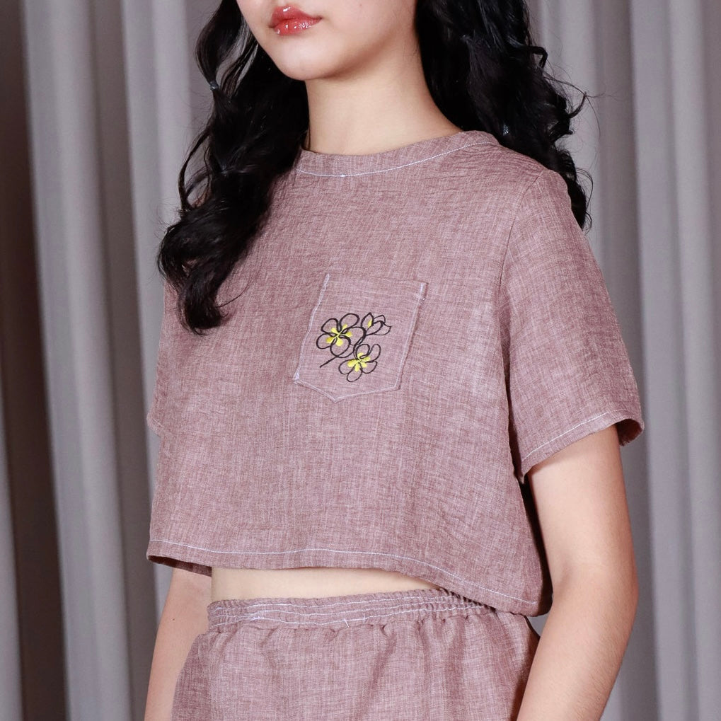 Crop Top Shirt with Pocket