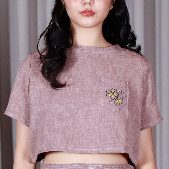Crop Top Shirt with Pocket