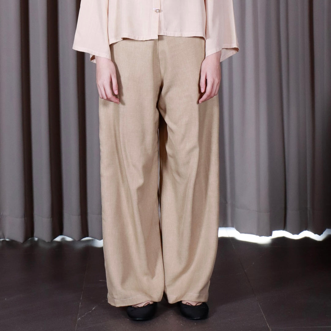 Straight-Cut Pajama Pants with Side Pocket