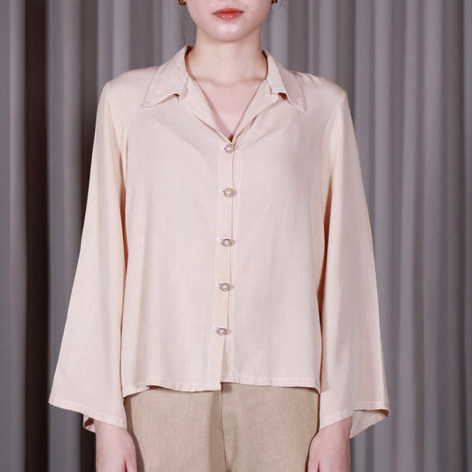 Oversized Long- Sleeve Polo Shirt