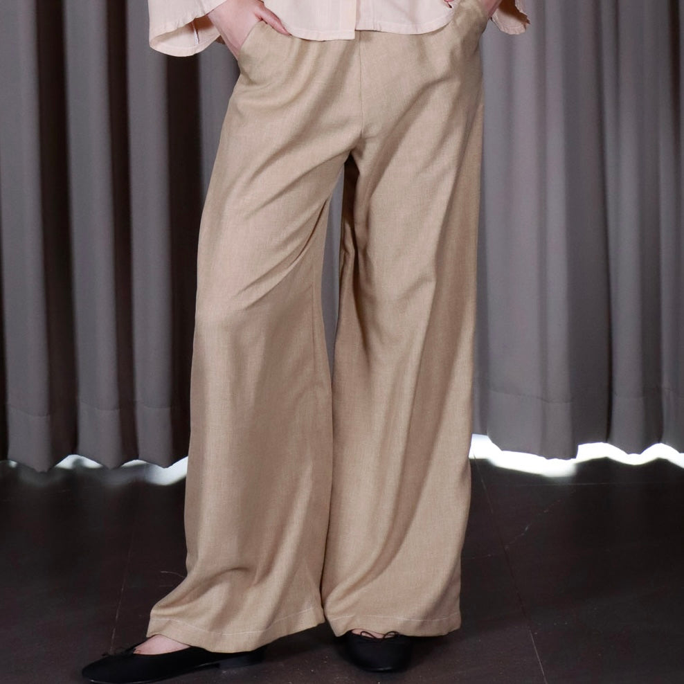 Straight-Cut Pajama Pants with Side Pocket