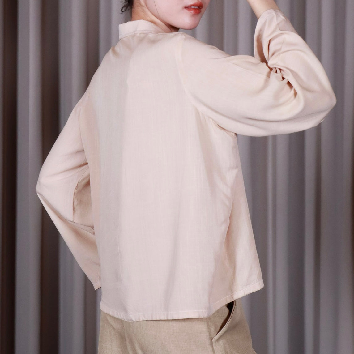 Oversized Long- Sleeve Polo Shirt